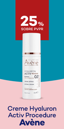 Creme Hyaluron Activ Procedure marca av&eacute;ne com destaque promocional de 25% sobre pre&ccedil;o de Venda ao P&uacute;blico Recomendado